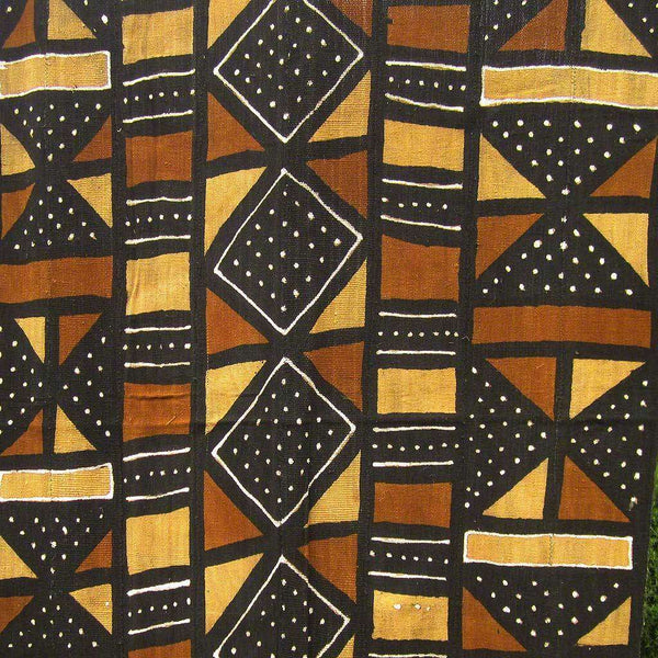 28654 African Mali Mud Cloth Bambara Bogolanfini Multi Aprox 42 x 66